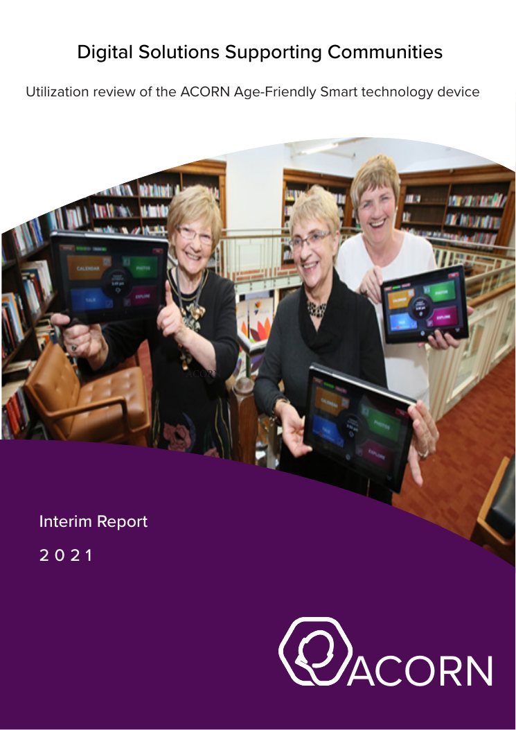 Front cover of the report: Digital Solutions Supporting Communities, interim report 2021.